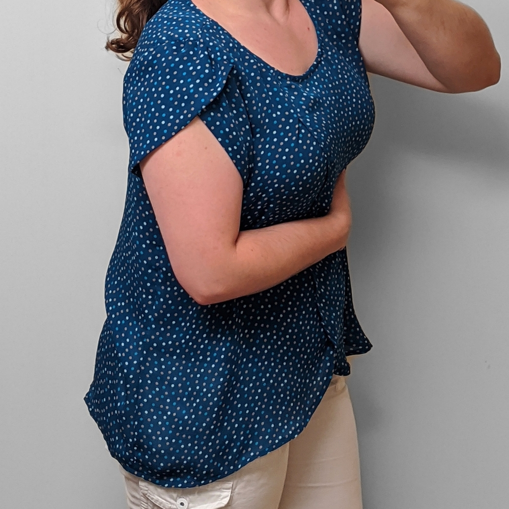ByTavi Blue Spotted Petal Top